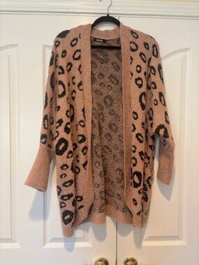BTFBM Leopard Cardigan for Women Knit Fall Fashion Clothes